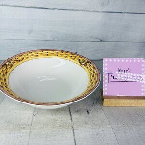 American Atelier MONKEY 5029 Jungle Bamboo Rim Porcelain 9" Round Vegetable Bowl
